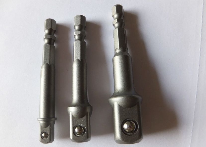 HEAVY DUTY SOCKET ADAPTER SET HEX SHANK TO 1/4" 3/8" 1/2" SET NEW