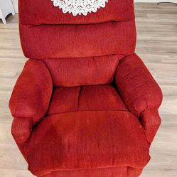 Super Clean & Comfy Red Fabric Manual Recliner – Gently Used