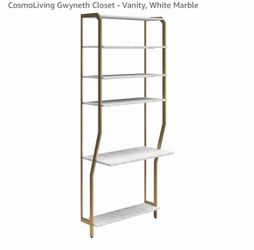CosmoLiving Gwyneth Closet - Vanity, White Marble