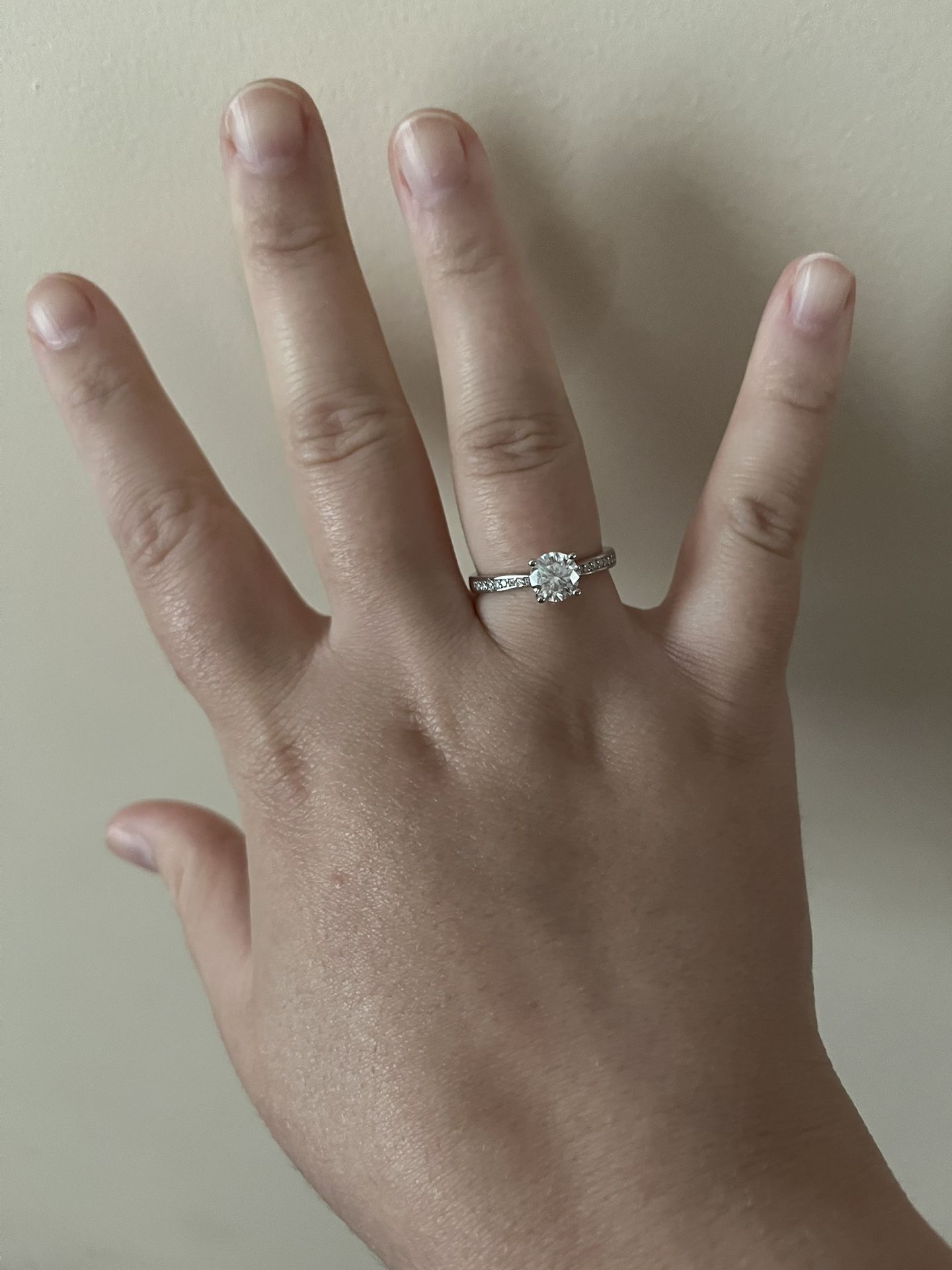 1 Carrot Masonite Ring, 925 Solid Sterling Silver