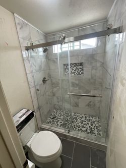 Single sliding door or double sliding shower door 3/8 thickness glass