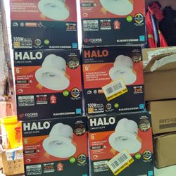 Lot Of 6 Halo 6" Color Selectable Recessed Led Lights For Sloped Ceilings