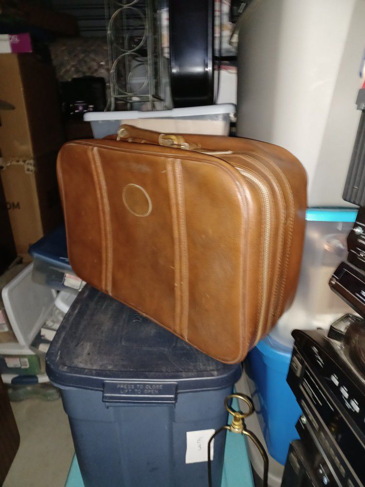 Sears Large Leather Suitcase