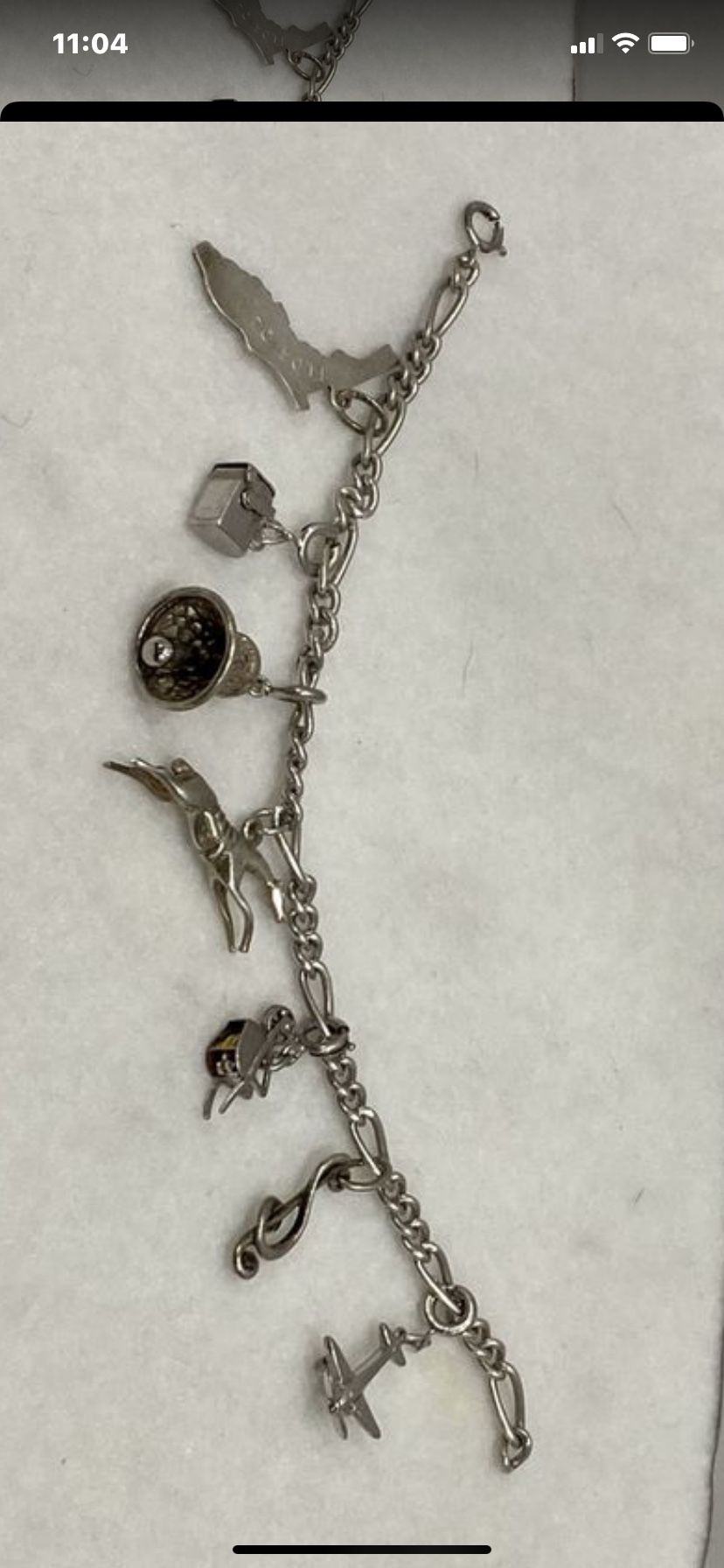 Sterling Silver 1950’s Charm Bracelet