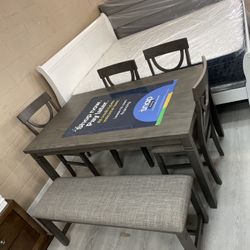 GRAY DINING TABLE SET 