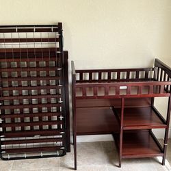 Baby Crib And Changing Table 