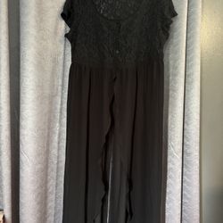 Shear Black Lace Long Shirt/ Cami