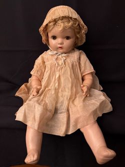 Vintage Composition Baby Doll with Bonnet