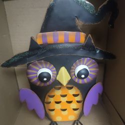 Used.  Metal Owl Candle Holder 