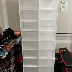 Shoe Plastic Box  (24) Boxes 