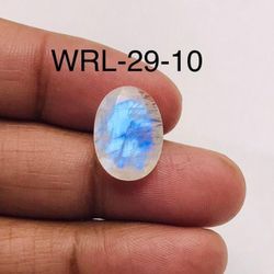 White Rainbow Moonstone Facetted Cut Stone Oval Shape Gemstone-WRL-29-10