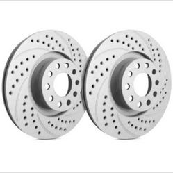 SP Performance Double Drilled and Slotted Brake Rotors - Front s19-257