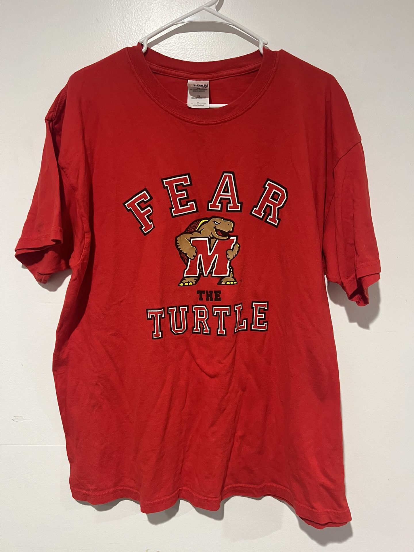 XL Fear The Turtle University of Maryland t-shirt red in good condition