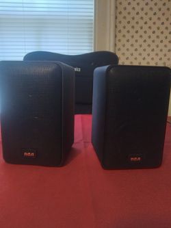 (Pair)Small Black Metal Rca Surround sound Speakers 