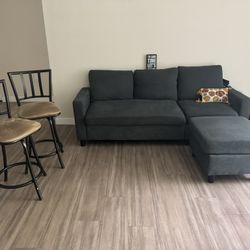 3 Seat Couch And Bar Chairs