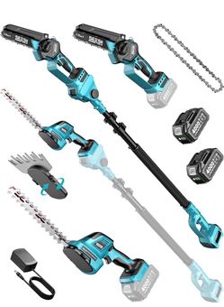 6-in-1 Cordless Pole Saw and Hedge Trimmer Kit