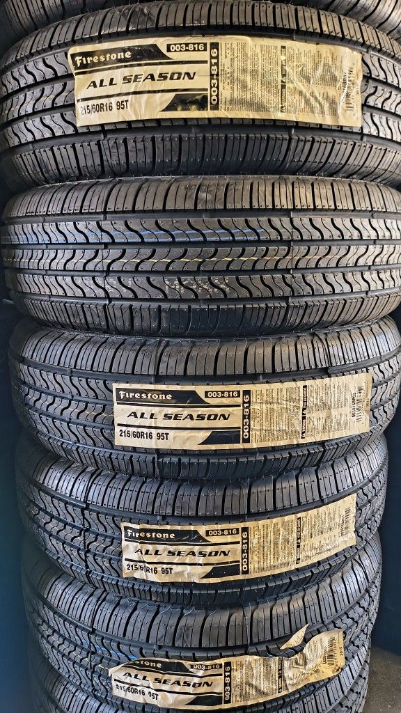215/60/16 New Tires (4) Firestone Mount & Balance // Set De 4 Llantas Firestone Nuevas Ya Instaladas
