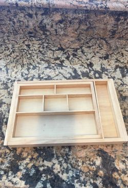 Wood drawer organizer. 13.5 “ by 8 1/4 “