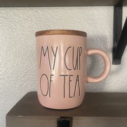 Rae Dunn Pink Mug With Lid