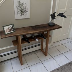 Handmade Walnut Live Edge Console Table