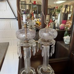 Antique Crystal Table Lamps28 Tall