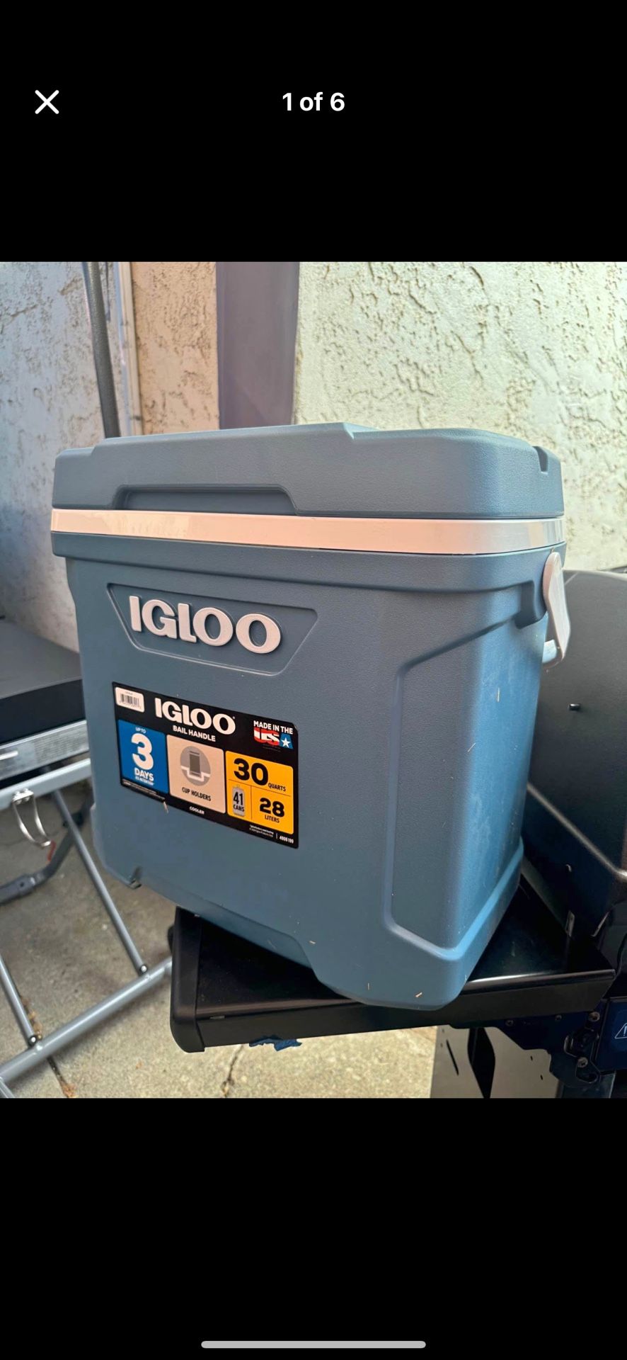 Igloo 30-Quart Cooler, Ice Blue