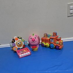 VTECH Bright Lights Soccer Ball / VTech Pop and Sing Animal Train / Fisher-Price Learning Piggy Bank 