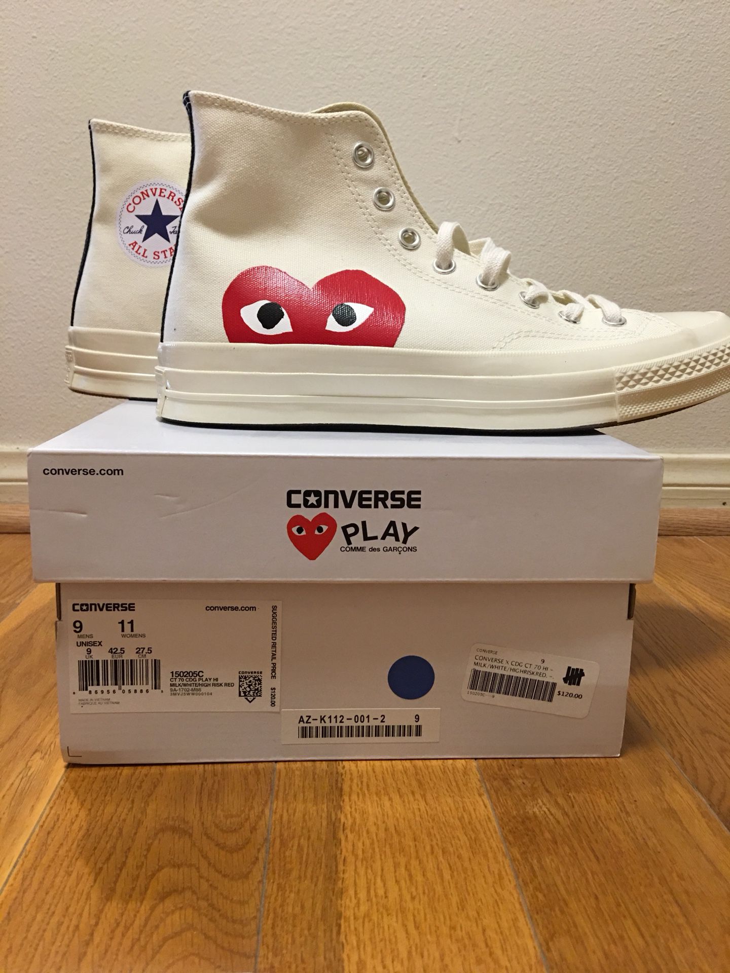 Comme des Garcons (CDG) PLAY x Converse Chuck Taylor Hidden Heart Top Sneaker (Brand New - Deadstock DS) for Sale Angeles, CA OfferUp