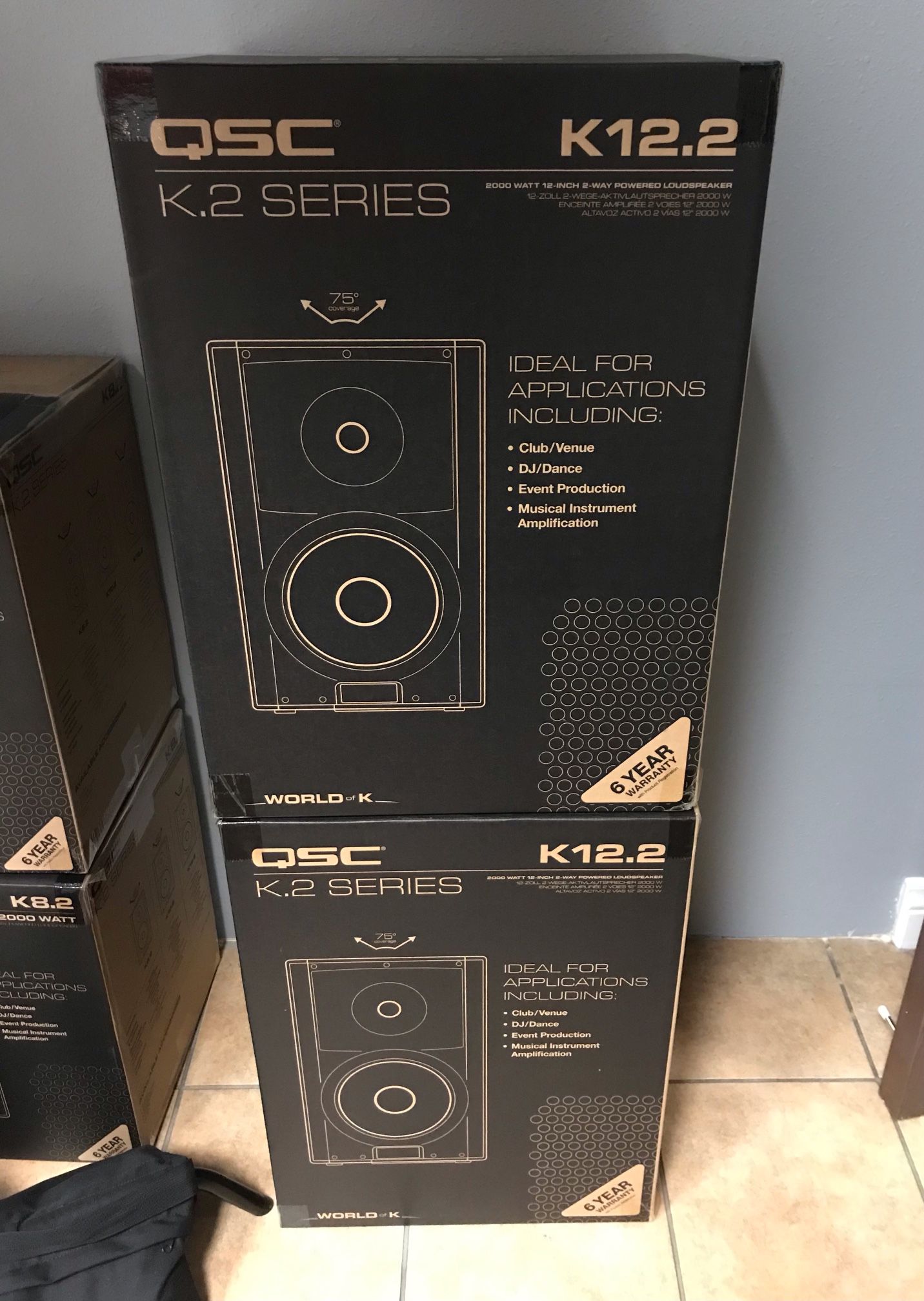 2 Units - QSC K12.2 Powered 12" 2-Way Loudspeaker System With Advanced DSP
