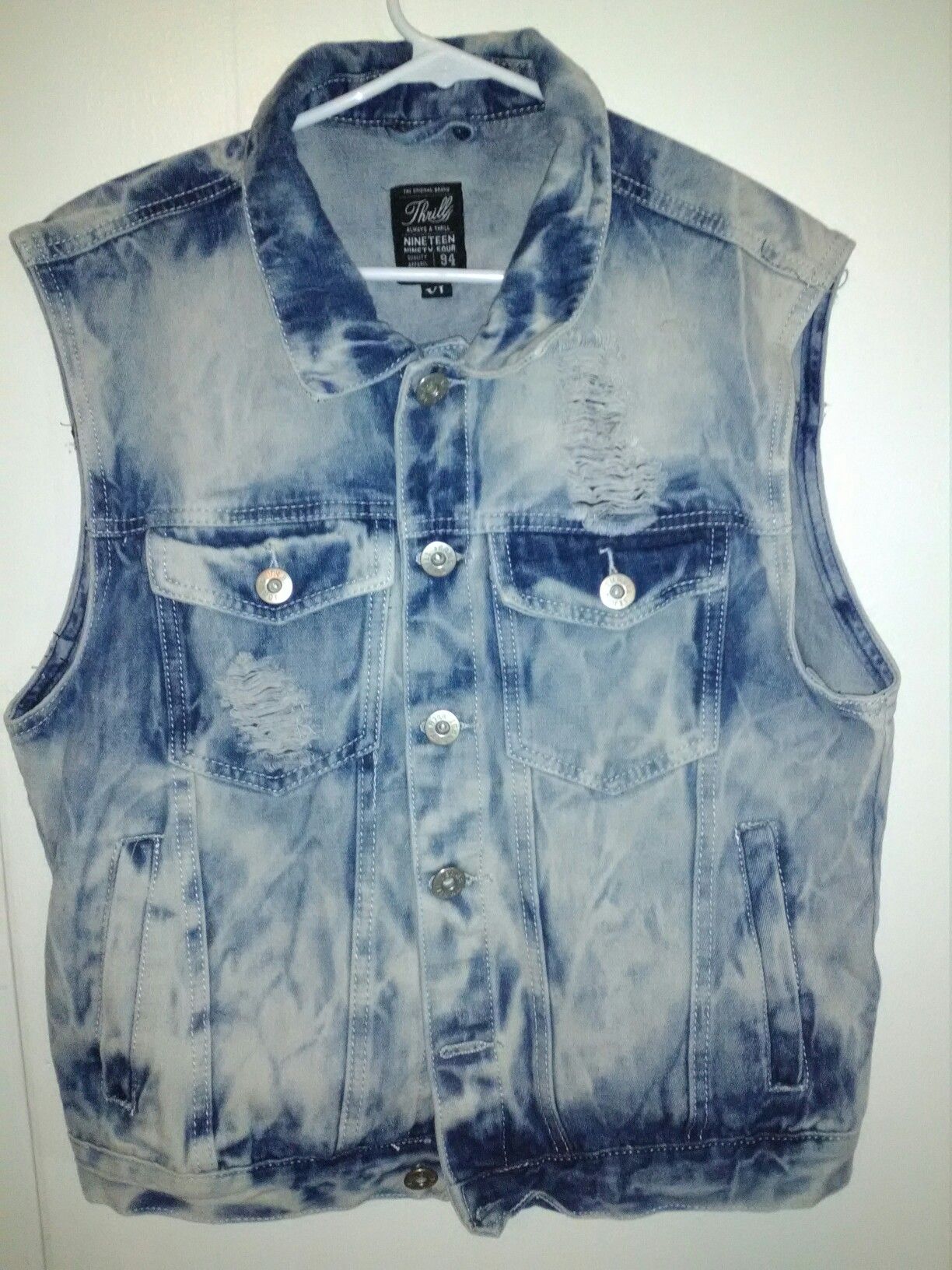 Ladies Vintage AK jean jacket vest 2X