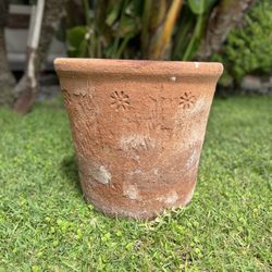 Large Outdoor Ceramic Pot with Natural Patina – 18” Diameter