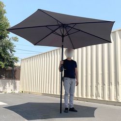 (NEW) $40 Outdoor 10ft Patio Umbrella with Tilt and Crank, Garden Market (Base not included)