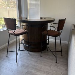 Eric Church Wine Barrel Bar Table + Chairs 🍷🔥 (Rustic / Rare)