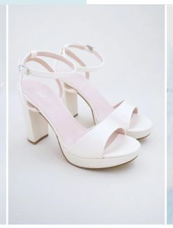 Kailee P Platform Ivory Satin Wedding Heels