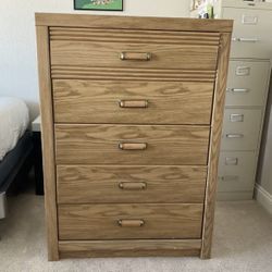 Solid Oak Dresser - Real Wood 