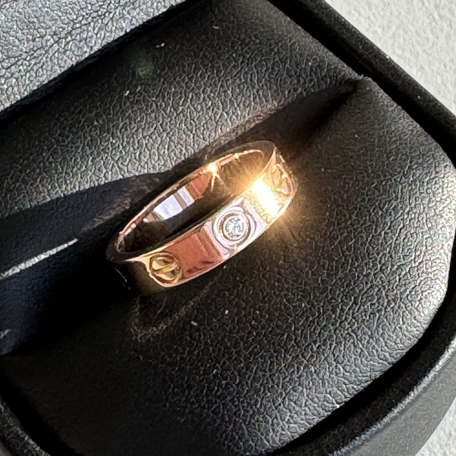 18K Rose Gold CARTIER LOVE RING,  SMALL MODEL, 1 DIAMOND. Size 4 
