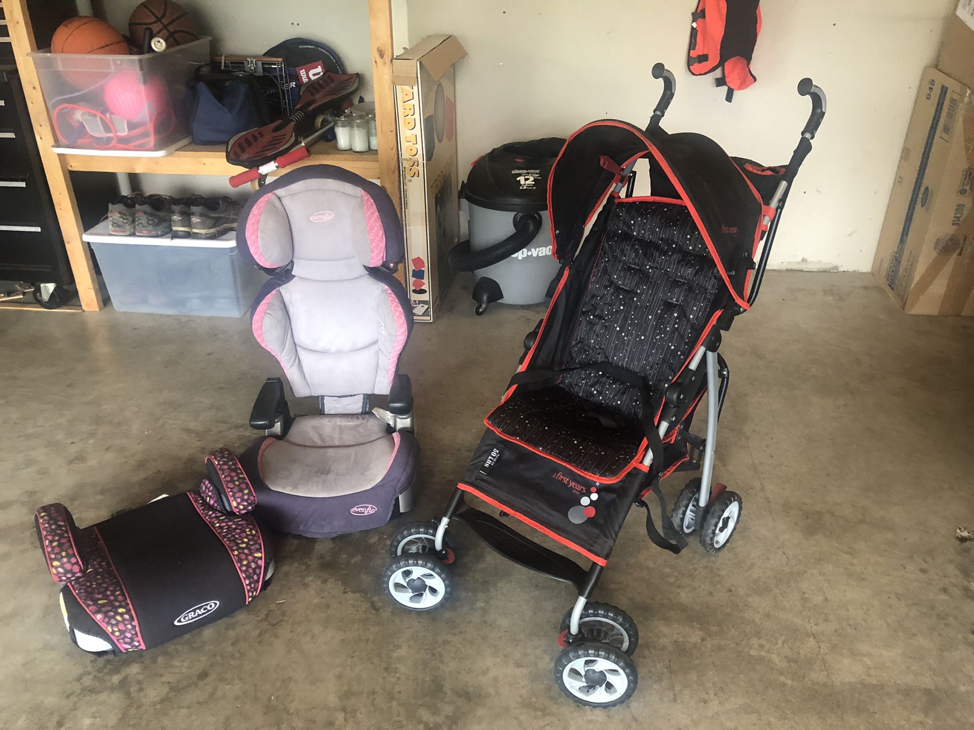 Booster seats and stroller