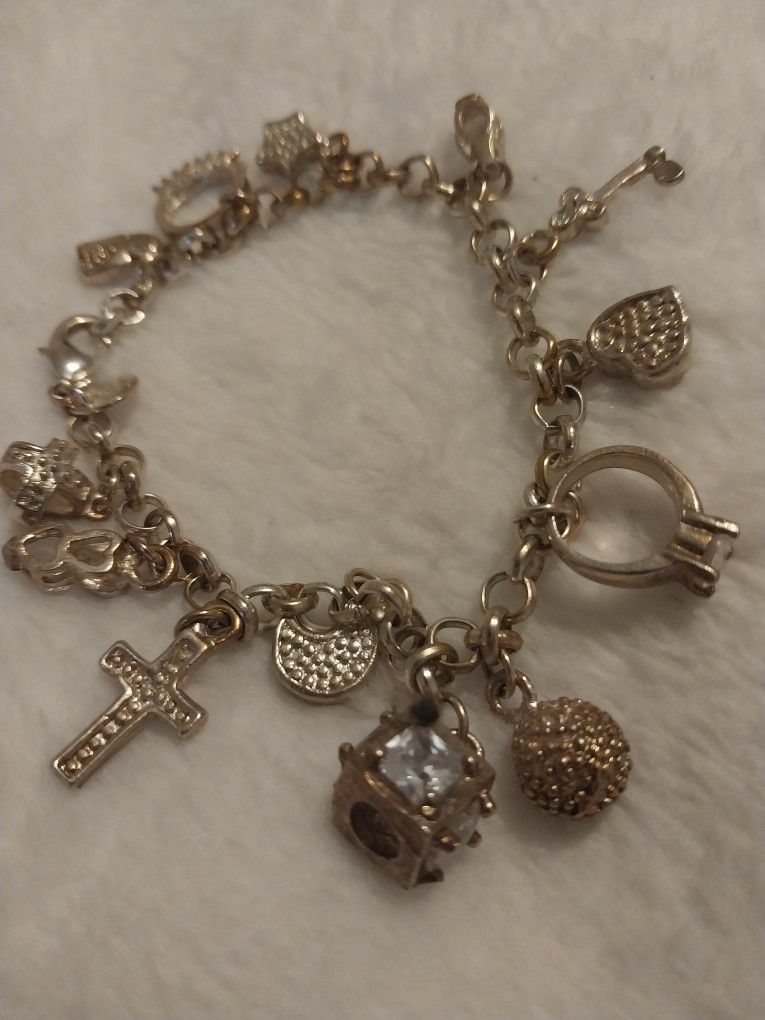 ######charm Bracelet / Assorted Charms With Safety Clasp#####