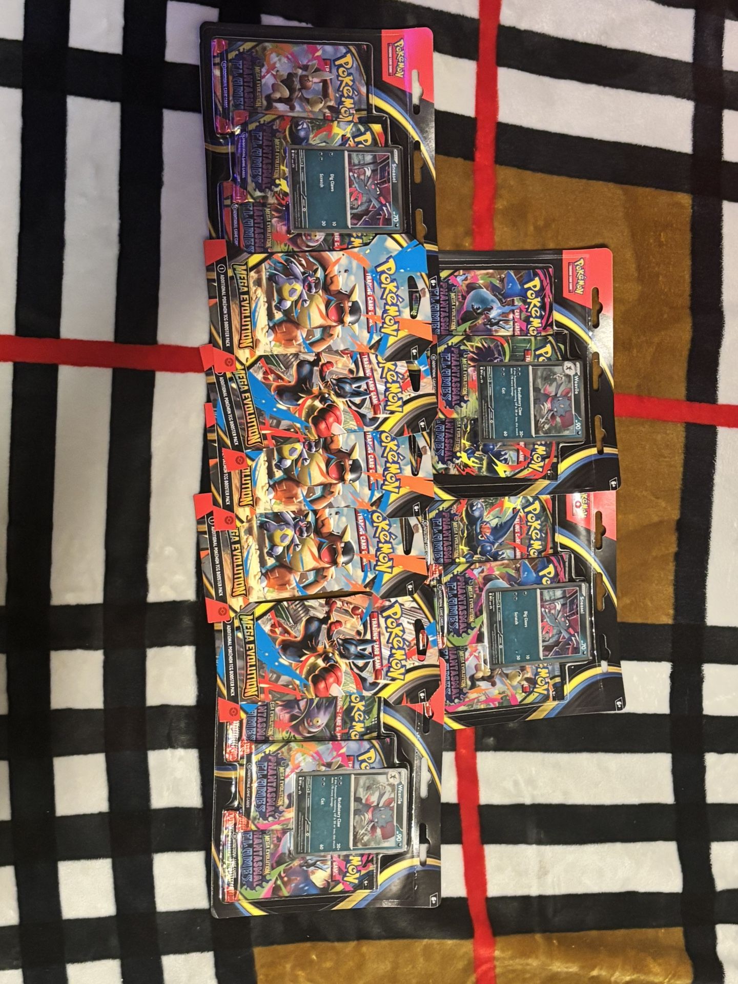 “Pokémon TCG Mega Evolution & Phantasmal Flames Lot – 4 Blisters + 5 Booster Packs – Great Value!”