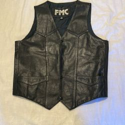 FMC Leather Motorcycle Vest Size 40