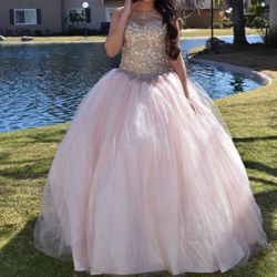Baby pink and gold Quince Dress