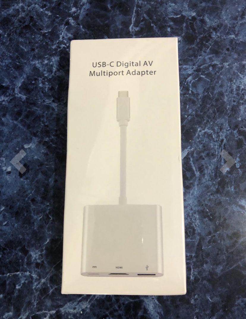 USB-C to HDMI Adapter USB 3.1 Type C to HDMI 4K Multiport AV Converter with USB 3.0 Port and USB C Charging Port compatible iPad MacBook/Chromebook P