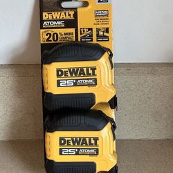 Dewalt 25 Foot Atomic Compact Series Tape Measure 2 Pack