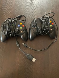 2 Original Xbox Black Controllers