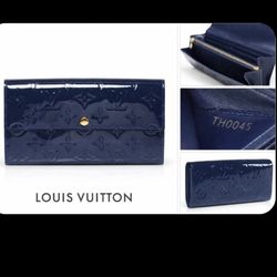 LOUIS VUITTON Indigo Monogram Vernis Sarah Wallet