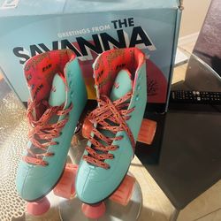 Savanna RAW Retro Roller Skates – Size 9 – Like New