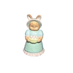 L&L Trading Co Easter Bunny Rabbit Basket Eggs Figurine