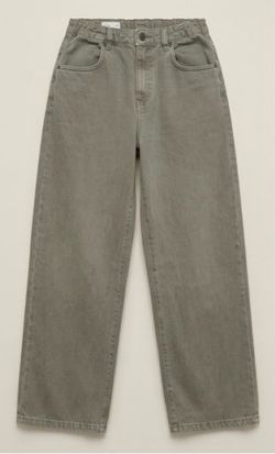 Zara Olive Green Utility Cargo Pants / Wide Leg (Size 13-14 Yrs / 164 cm)