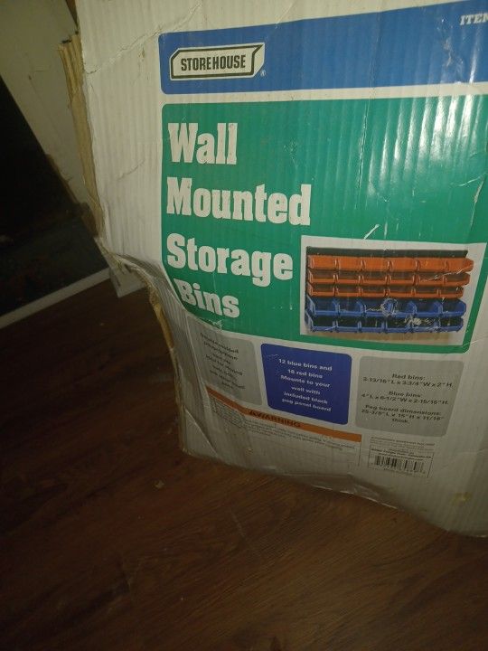 Wall Mount Storage Bin Unit