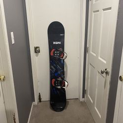 Snowboard with Bindings - Size 155cm